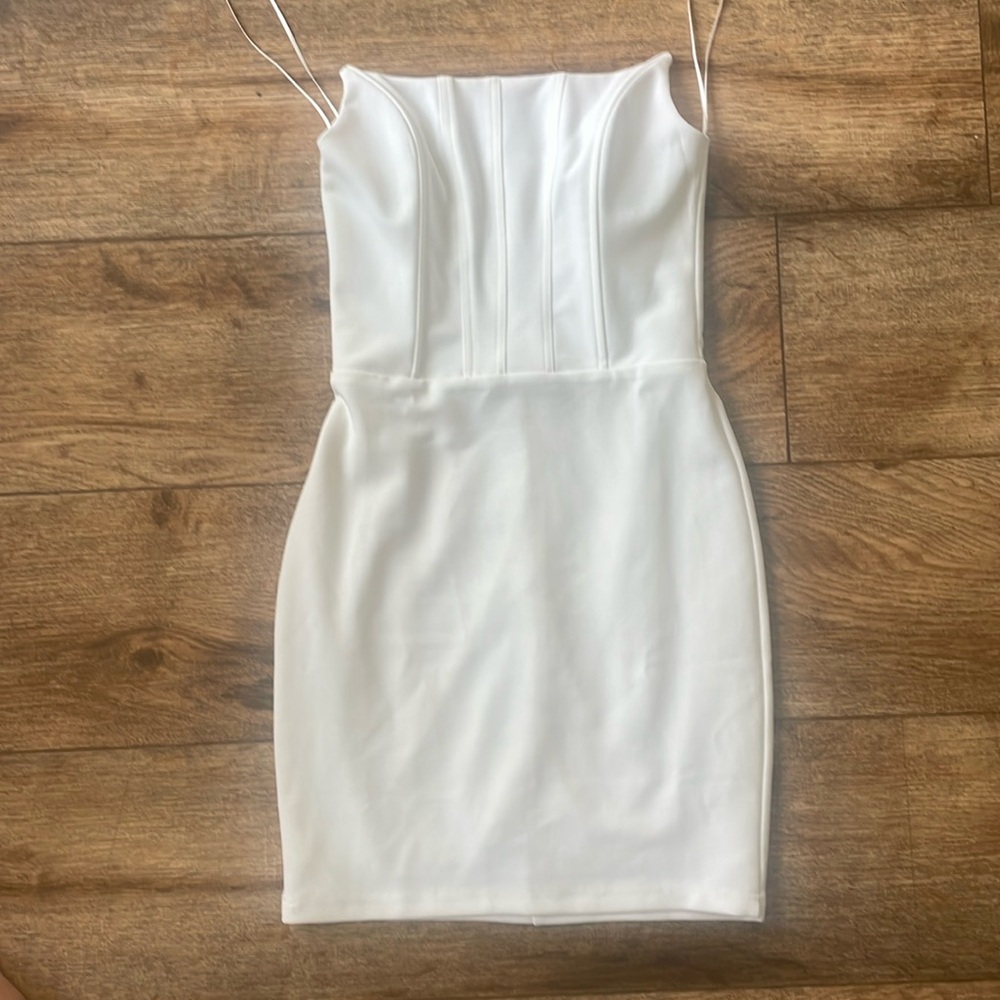 White Nasty Gal Corset Bodycon